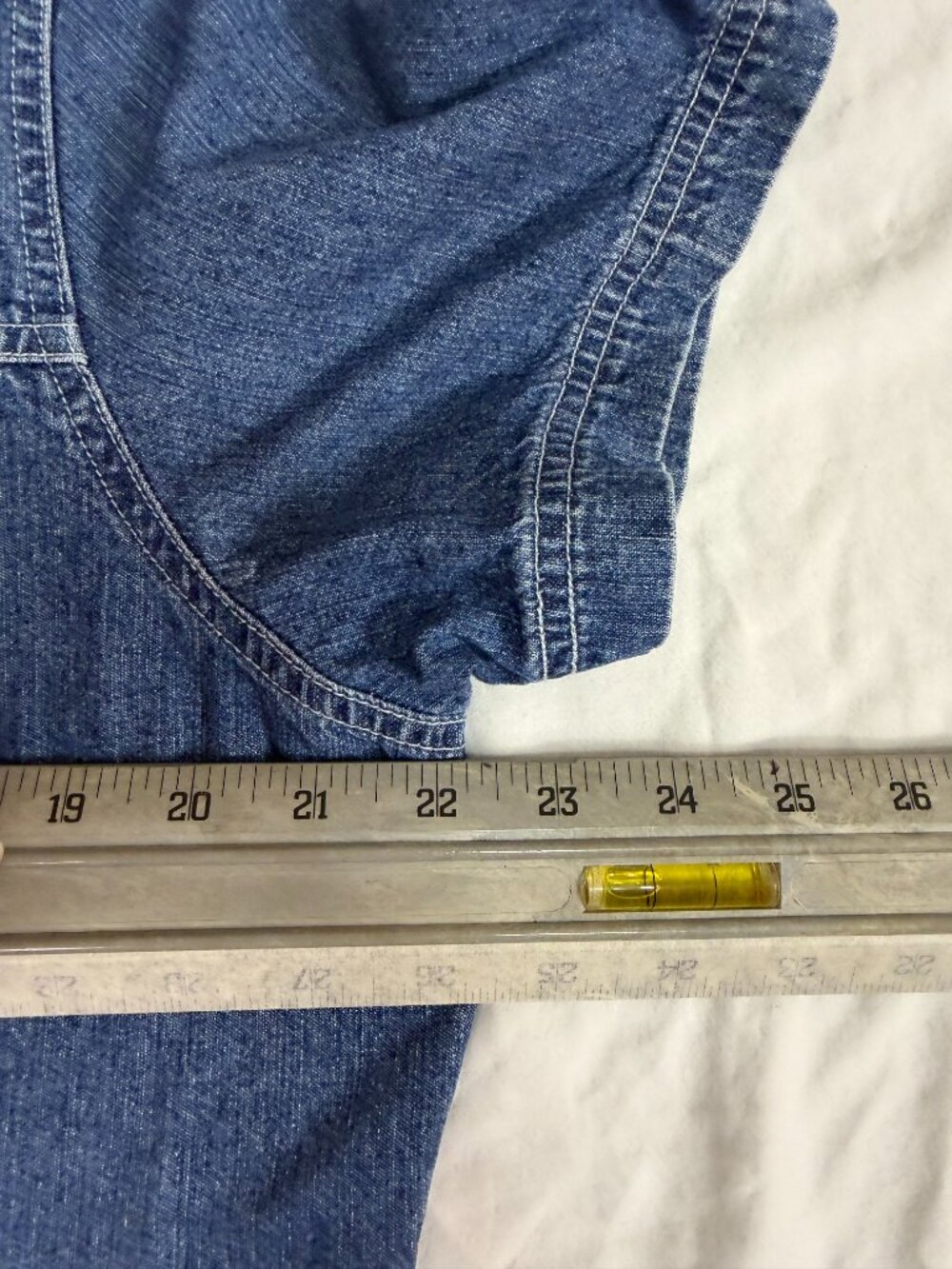 Unbranded Denim Button Front Short Sleeve Shirt Jacket Est XL Snap Front Casual - Picture 6 of 7
